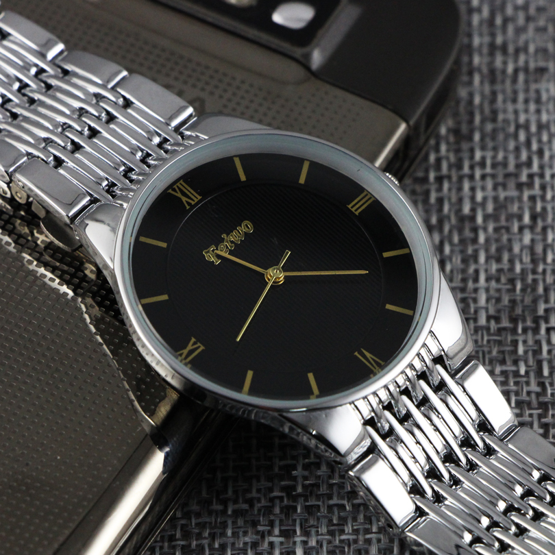 Stainless Steel Watch Fashion Roman Numerals Quartz Relogio Men's Watch Luxury Relogios 2015 Business Casual Clock GS-T0023
