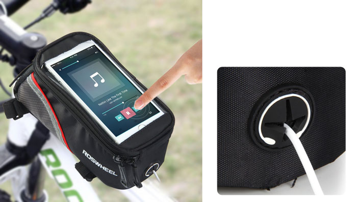 Roswheel Bike Touch Screen 4.8 inch Saddle Bag Holder Phone Pocket Riding Cycling Supplies