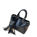 2016 New Trendy All match Handbag Women Fur Ball Tassels Side Zippers Bag Ladies Designer Casual