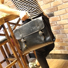 Popular in Europe fashion brand Crazy horse PU leather men messenger bag men handbag luxury vintage shoulder bags men briefcases