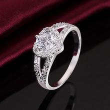 Zr388 Silver 925 Rings Wholesale Hot Sale Inlaid Stone Heart Ring Engagement Ring Free Shipping Fine