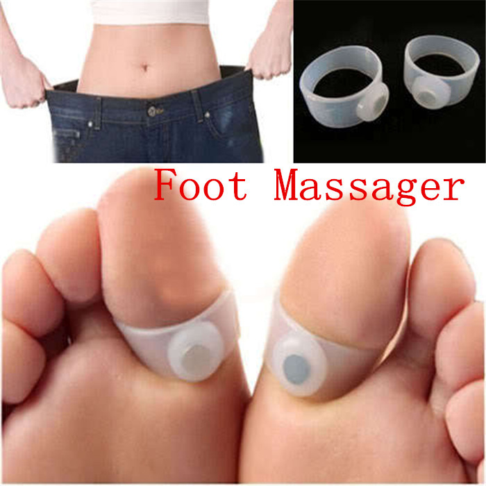 1 Pair 2pcs Original Practical Magnetic Silicon Foot Massage Toe Ring Weight Loss Slimming Easy Healthy