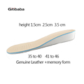 Gitibaba leather Comfortable Memory form height increase insoles arch support orthopedic insoles health and beauty shoe