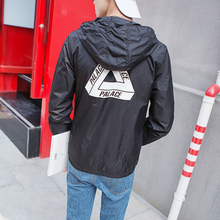 2016 PALACE Leisure White Triangle Supply Co Men Thrasher Polo Jacket Skateboard L Jacket Zipper Pattern Windbreake