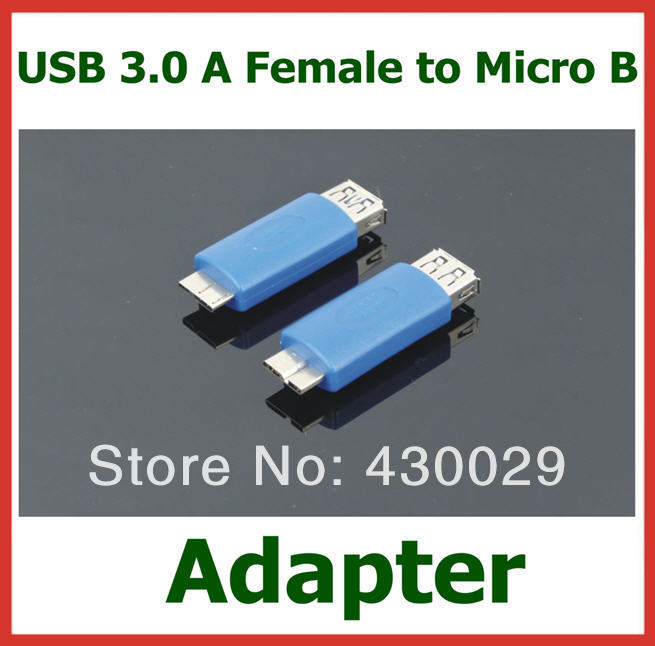 50pcs Standard USB 3.0 A Female to Micro B Converter Adapter Extender USB3.0 AF to Micro B Cable Connector