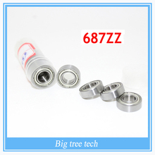 10pcs Stainless Steel Ball Bearings Free shipping 687 687Z 687ZZ 7*14*5mm chrome steel deep groove bearing for 3D printer part