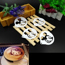 Coffee Barista Stencils Template 3 Style Cartoon Foam Coffee Tools 8CM