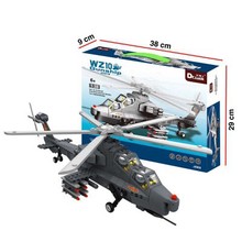 Free shipping With Original Box Military WZ10 Gunship Helicopter model enlighten blocks enlighten kids toys;Compatible With Lego