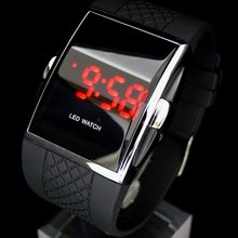 Men Fashion Durable Sports LED Digital Date Quartz Waterproof Wrist Watch Black