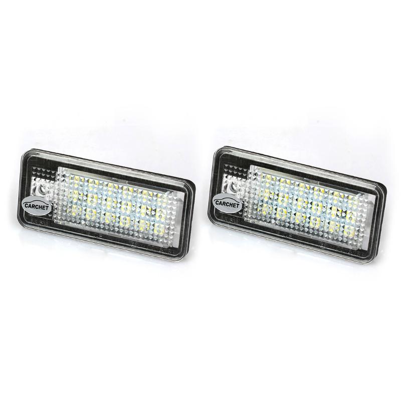 CARCHET 2 White 18 LED 3528 SMD License Plate Lights Lamps Bulbs for AUDI A3 8P A6 4F A4 B6 Q7 TDI