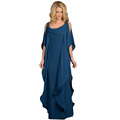 New Real Mother Of The Bride Dress Natural Floor length Cap Sleeve Ruffles Chiffon Moroccan Kaftan