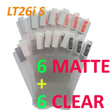 12PCS Total 6PCS Ultra CLEAR + 6PCS Matte Screen protection film Anti-Glare Screen Protector For SONY LT26i Xperia S