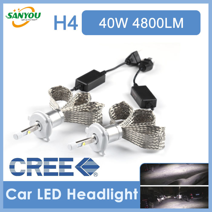 one set h4 cree led headlight 9600lm 80w 4800lm 40w Cree XHP-50 Car LED Headlight Kit H1 H3 H4 H7 H11 9005 9006  9012 9007 H13