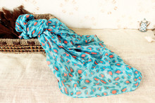 New Fashion Autumn Stylish Girl Women Scarf Winter Warm Tassel Chiffon Silk Polyester Leopard Printed Shawl