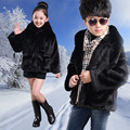 NEW FASHION CHILDREN FUR COAT KIDS WINTER HOODED COAT Faux MINK FUR COAT KIDS WINTER THICK