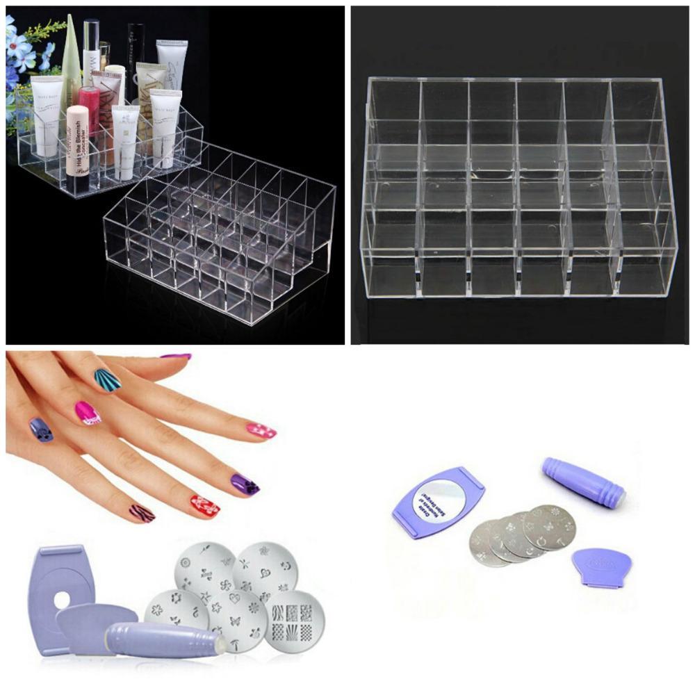 24 Lipstick Holder Display Stand Cosmetic Organizer Makeup Case Cosmetic storage box