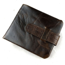 Vintage Designer Famous Brand 100 Genuine Cowhide Oil Wax Leather Men Short Bifold Wallet Wallets Purse