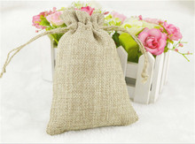 200 pcs 20*30cm Handmade Burlap Jute Drawstring Jewelry Packaging Bags for Christmas Gift Candy Storage Wedding Decor Soap