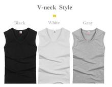 Fashion Brand Men s 100 Cotton O Neck Tank Tops Summer Male Sleeveless V Neck Vest