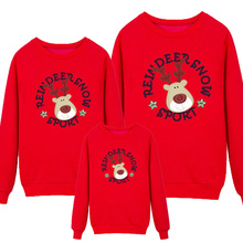2015 winter family clothing children men women cartoon deer hoodies sweatshirts moleton matching mother daughter clothes