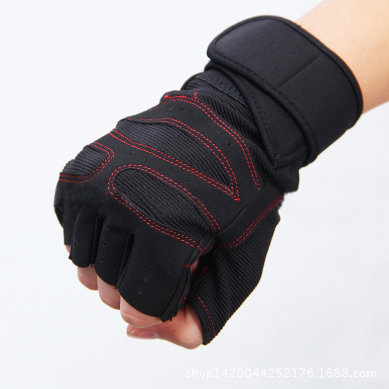 New Weightlifting Gym Gloves Training Fitness Workout Wrist Wrap Sports Exercise