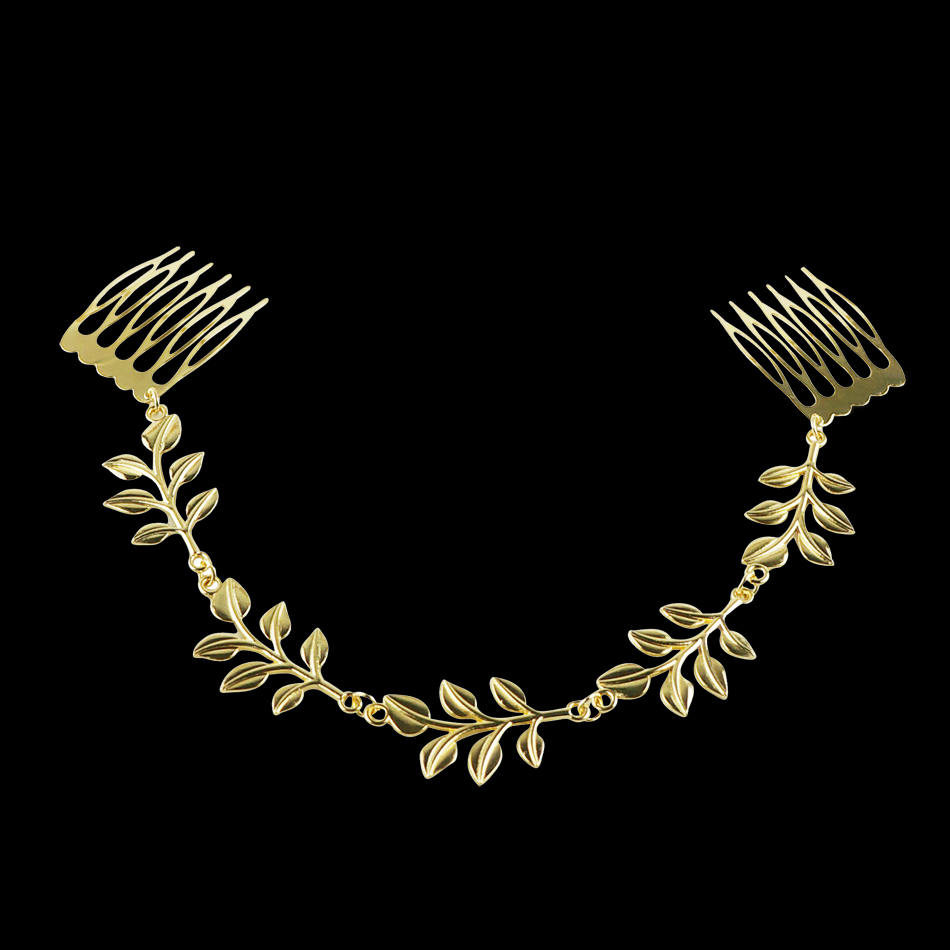 2016 font b Indian b font New Elegant Golden Tone Olive Leaf Decoration font b Hair