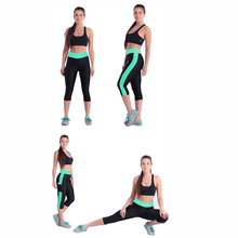Hot sale women’s sport knee length leggings pants fitness leggings exercise gym wear leggings free shipping