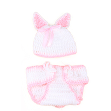 Adorable Newborn Girl Boy Crochet Knit Cap Hat Pants Set Baby Costume Photography Clothing Free Shipping