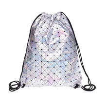 Backpack women Lattice Silver leather backpack new Trend line Travel drawstring bag mochila feminina Hot Now backpacks mochilas
