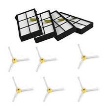 Free shipping 4 pcs Hepa filter + 6 side brush for iRobot Roomba 800 Series 870 880 Vacuum Cleaner replacement