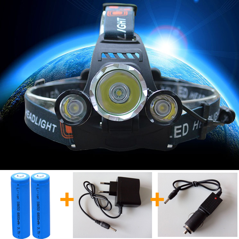 3 LED Headlight 6000 Lumens Cree XM L T6 Head Lamp High Power LED