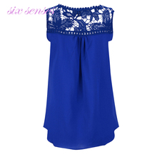 Large sizes Women Sleeveless Blouse Sexy Lace Chiffon Shirts Casual Slim sexy tops women clothing Blusas plus size 5XL XD3110