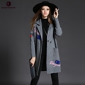 2016 Sinofashion New Autumn 16895 Women s Knitted Sweater Full Sleeve Solid Wide Waisted Knit Embroidery