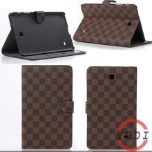 Business style Plaid Design PU Leather Cover Case For Samsung Galaxy Tab 4 8 0 T330