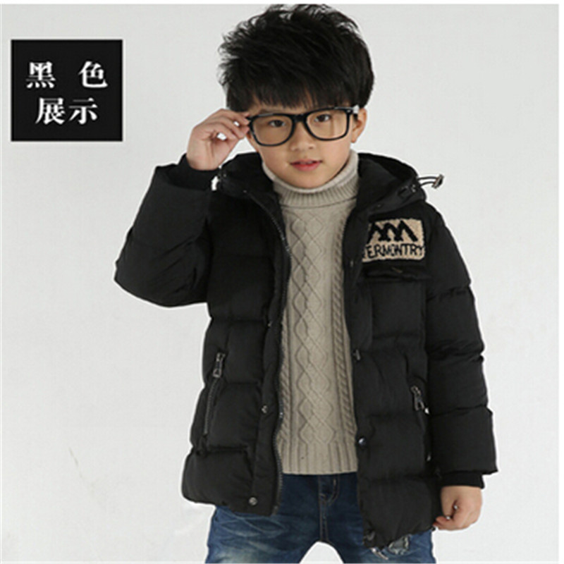 Hot sale Size120~170 kids child clothing Children Outerwear for boys Winter Warm Coat girls Long Sleeve hooded Jacket