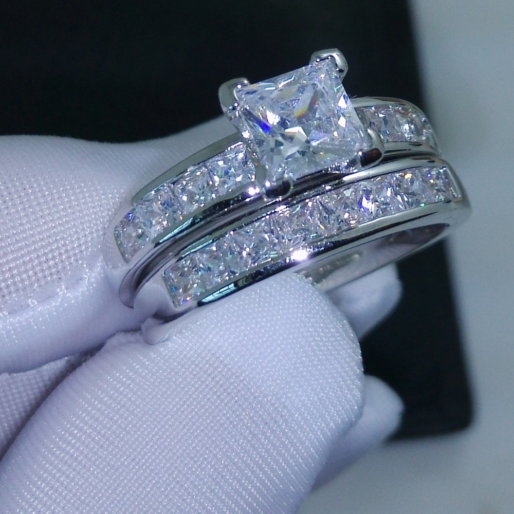 Simulated wedding ring sets
