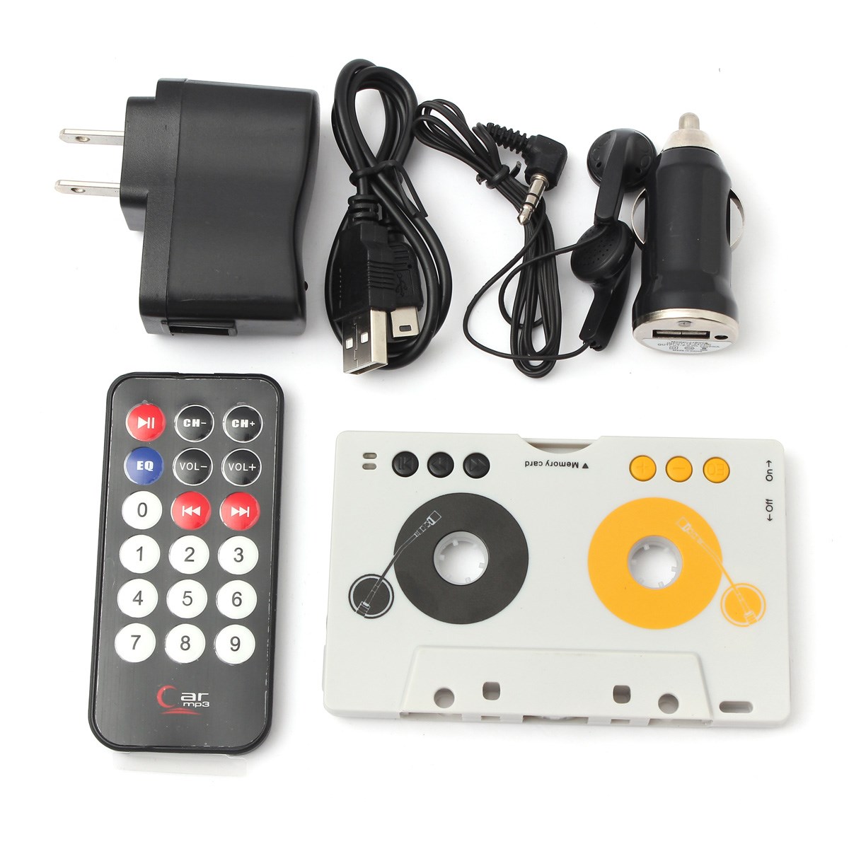 New Vintage Car Tape Cassette SDMMC MP3 Player Adapter Kit With Remote Control For Phone For