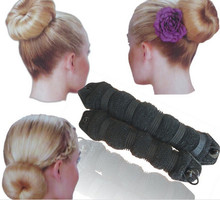 2PCS Sponge Hair Styling Donut Bun Maker Black Coffee Skin Color Magic Shaper Styler Hairdo DIY