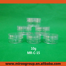 Free Shipping 36pcs 10ml/10g cream jar, 10g plastic cosmetic container, sample jar 10g plastic display bottle,cosmetic packaging