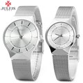 Julius Pair of Couple Quartz Wrist Watch Ultrathin Full Steel Lovers Watches Fashion Waterproof Men Women