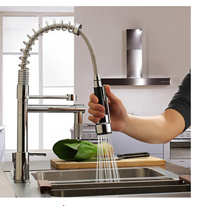 Hot Sale Chrome Brass Spring Kitchen Faucet Single Handle Hole Dual Sprayer Vessel Bar Sink Faucet Mixer Tap