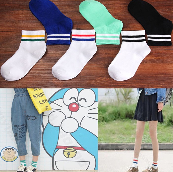 A couple of male and female sports socks cotton so...