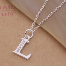 Top quality plated silver letters L, N, O pendant necklace with zirco Street fashion style charm jewelry Global Hot