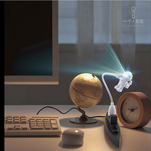 10pcs/lot New Flexible Bright Mini Astronaut LED USB Light Computer Lamp for Laptop PC Notebook with Retail Package