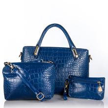 In Stock Hot PU Leather Women Messenger Bags Fashion Shoulder Handbag+Messenger Bag+Purse 3 Sets Composite Bags