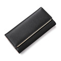 New Fashion Solid Color Wallet Large Capacity Multi Card Holder Practical Simple Purse Designer Press Button