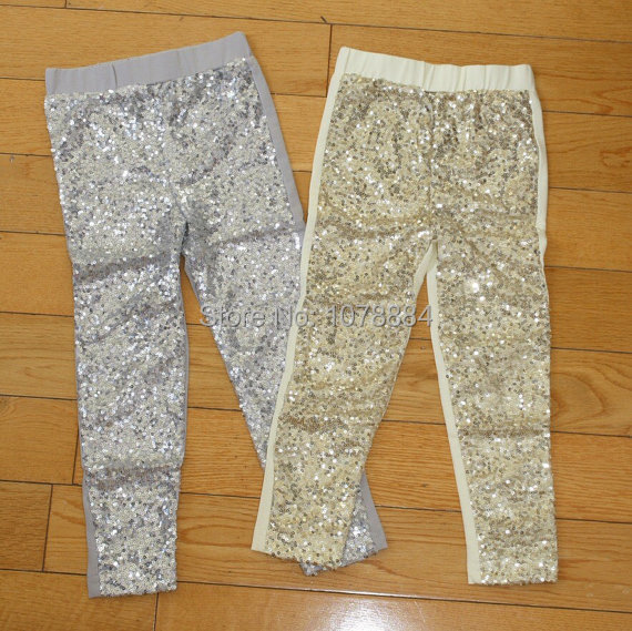 Little girls personalized red sequin pants Baby Girls Sequin Leggings