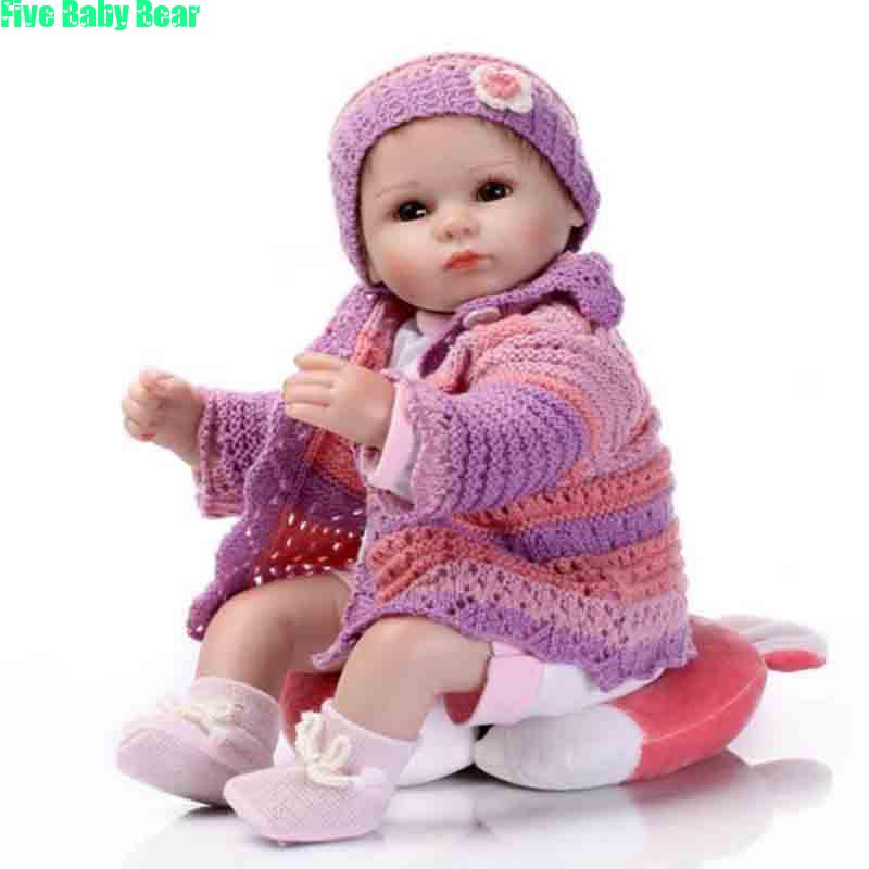 Фотография 2016 New Handmade Baby Dolls 42cm Silicone Reborn Baby Dolls Toys Lifelike Newborn Babies Doll Best Gift for Girls Kids Munecas