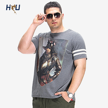 Summer Cool Print ROYAL KNIGHT Men Plus Size Tee Shirt,92% Cotton O-Neck Fashion Big and Tall Size Casual T Shirt Men Oversized