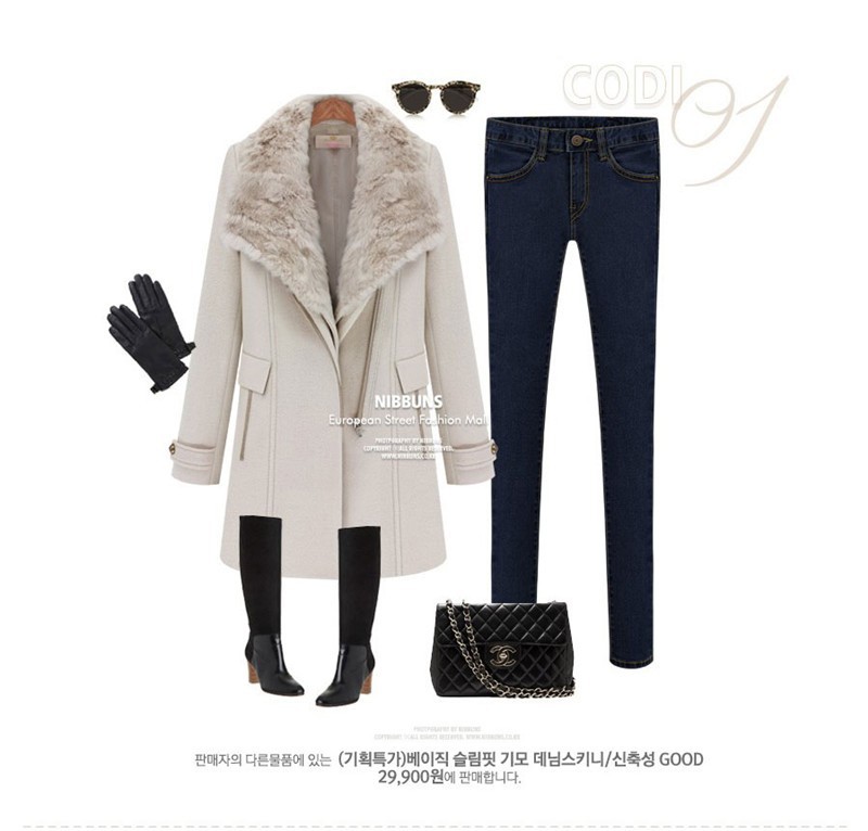 2015 new hot autumn winter big fur turn down collar detachable collars british style slim thicken woolen medium style coat WJL43 (11)